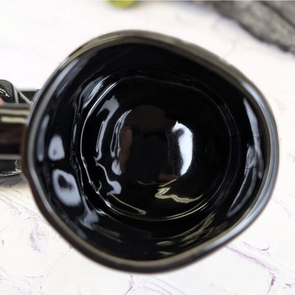 Rae Dunn BASIC WITCH Halloween Black/Orange Ceramic Mug w/ Witch Hat Lid Topper - Picture 4 of 7